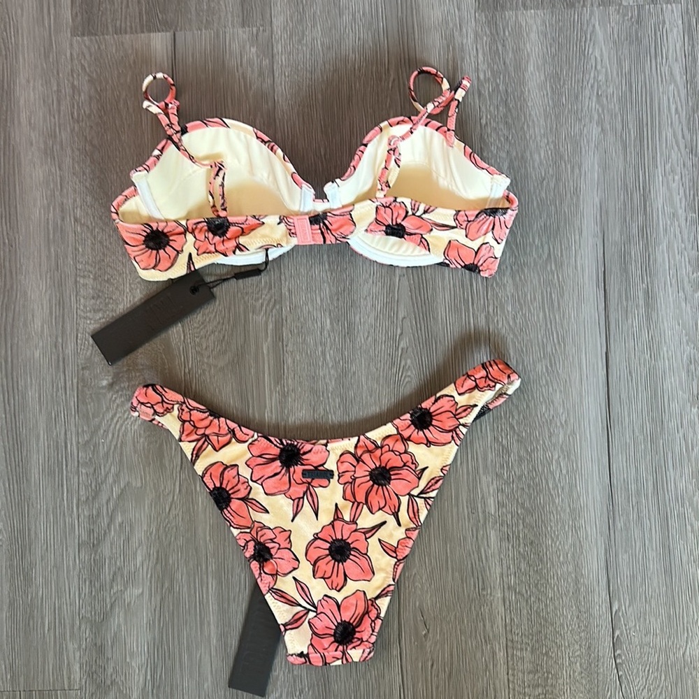 Triangl Velvet bra style with cheeky bottom swimsuit set. - Picture 2 of 14
